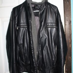 Calvin Klein Leather hooded Jacket